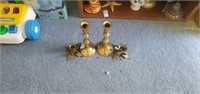 4 brass candle holders.