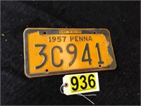 1957 Pennsylvania License Plate