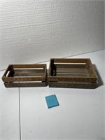 2 Handmade Art Pieces Yardstick Crates