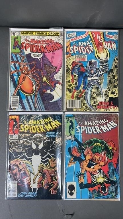 4pc Amazing Spiderman #213-257 Marvel Comic Books