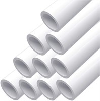 1 PVC Pipe, Sch. 40, White 40 x 10 Pack