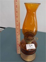 Amber and Metal Oil Lamp