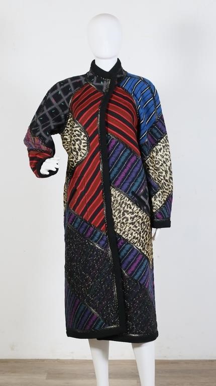 Koos Van Den Akker Patchwork Wool Coat