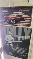 Buddy Holly & Chevrolet Metal Sign