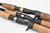 (3) Fishing Rods with Cork Handles