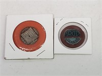 Vintage 20 & 100 Silver Filigree Casino Chips