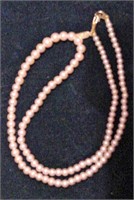 Marvella Vintage Faux Pearls Necklace w/ Metal Tag