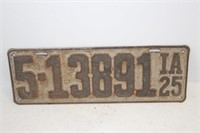 1925 Iowa license plate