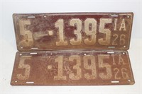 1926 Iowa license plates