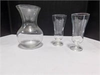 Clear Glass Pitcher & Glasses