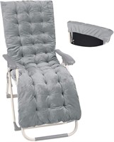 E7152  REDCAMP Chaise Lounge Chair Cushion, Grey 6