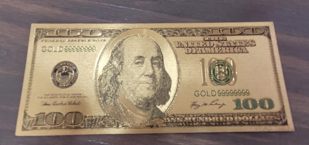 Gold Foil $100 Bill