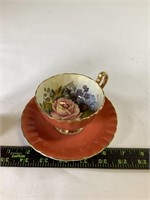Signed Aynsley Tea Cup With Saucer