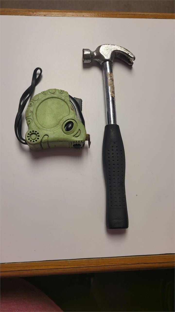 Hand tools, hammer and tape measure