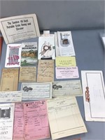 Mid 1930s receipts and publications, primarily