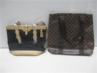 Two Designer Handbags Largest 15.5"x 13"x 4" See