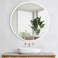 Home White Circle Mirror
