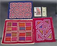 3 Molas From Cuna Indians Panama Hand Made