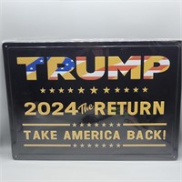 2024 TRUMP TAKE AMERICA BACK METAL SIGN 17" X 12"