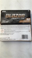 (2x the bid) Blazer Brass Case 9mm Luger Ammo