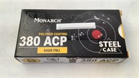 (50) Monarch Steel Case 380 ACP Ammo