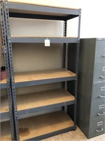 Metal framework with wood shelves, adjustable