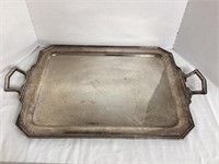 Large Silverplate Handled Tray