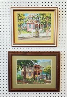 Two Watercolor Paintings Herbie Rose Jamaica