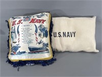Souvenir & Navy Blanket Pillows