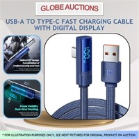 USB-A TO TYPE-C CHARGING CABLE W/ DIGITAL DISPLAY