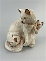 Early Antique Chalkware Cat & Kittens.
