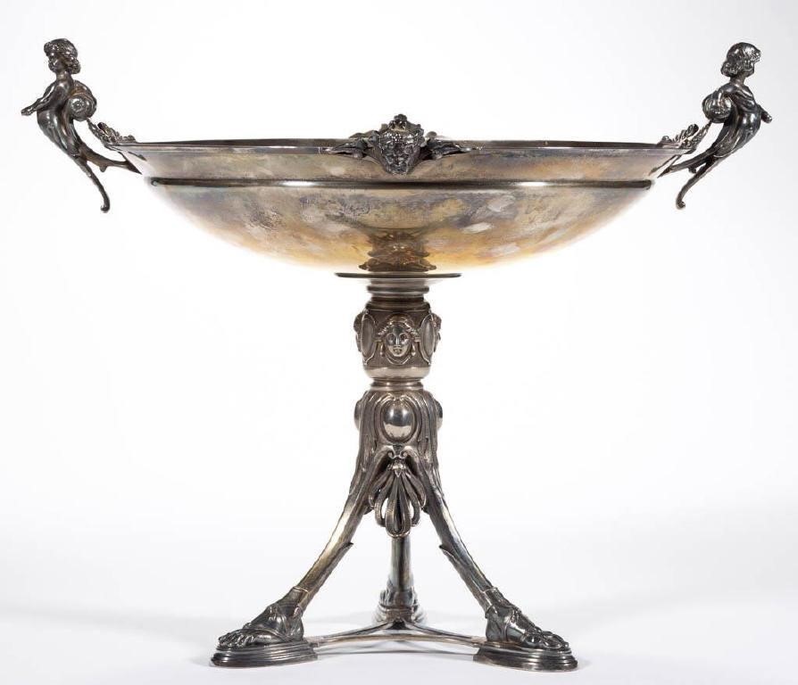 Gorham figural sterling centerpiece, from the estate collection of Buryl and Nelwyn Kay, McLean, VA