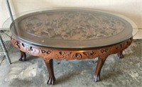 Asian-Influenced Table with Glass Top and