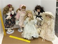 Porcelain Dolls 4 & Stands