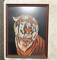 19.5" x 24.5” framed tiger portrait