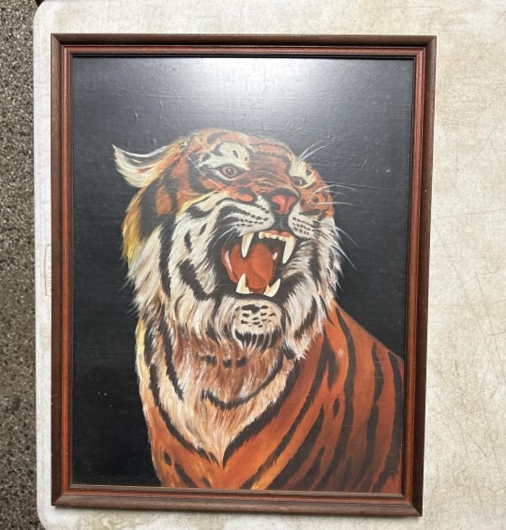 19.5" x 24.5” framed tiger portrait