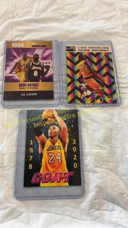 3 Kobe Bryant Basketball Cards