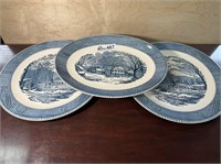 3 Serving dishes, 1 13" oval, 2 12" round