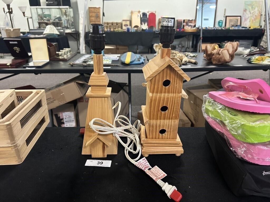 Wooden Lighthouse Lamps