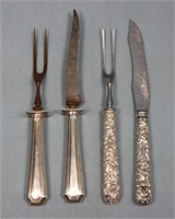 (2) Sterling Silver Handle Carving Sets