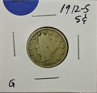 1912-S Liberty Nickel G
