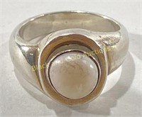 925 Sterling Silver & Natural Stone Ring Sz 8