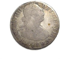 1793-M 2 Reales VG Carlos IIII GUATAMALA RARE