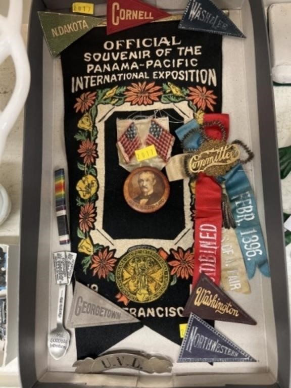 Souvenir Pins with Patches and Ribbons