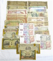 25 pc FOREIGN CURRENCY / PAPER MONEY