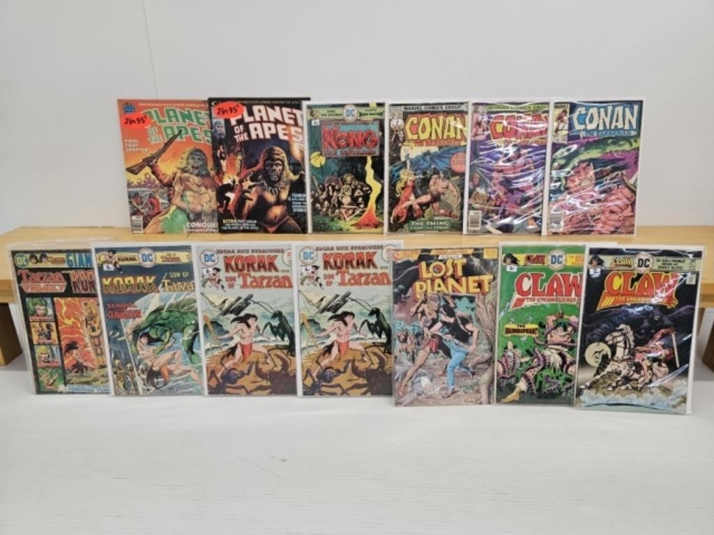 13 BEAST THEMED COMIC BOOKS - CONAN, TARZAN PLUS