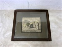 FRAMED AND MATTED BLACK AMERICANA  FARM WORKERS