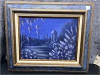 A Secret Place Canvas Picture Framed in Blue/Gold