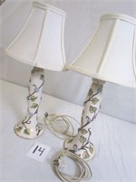 Ornate Ceramic Floral Lamps