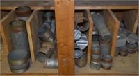 4 Tubs & 5 Bins of Galvanized Pipe  & Fittings